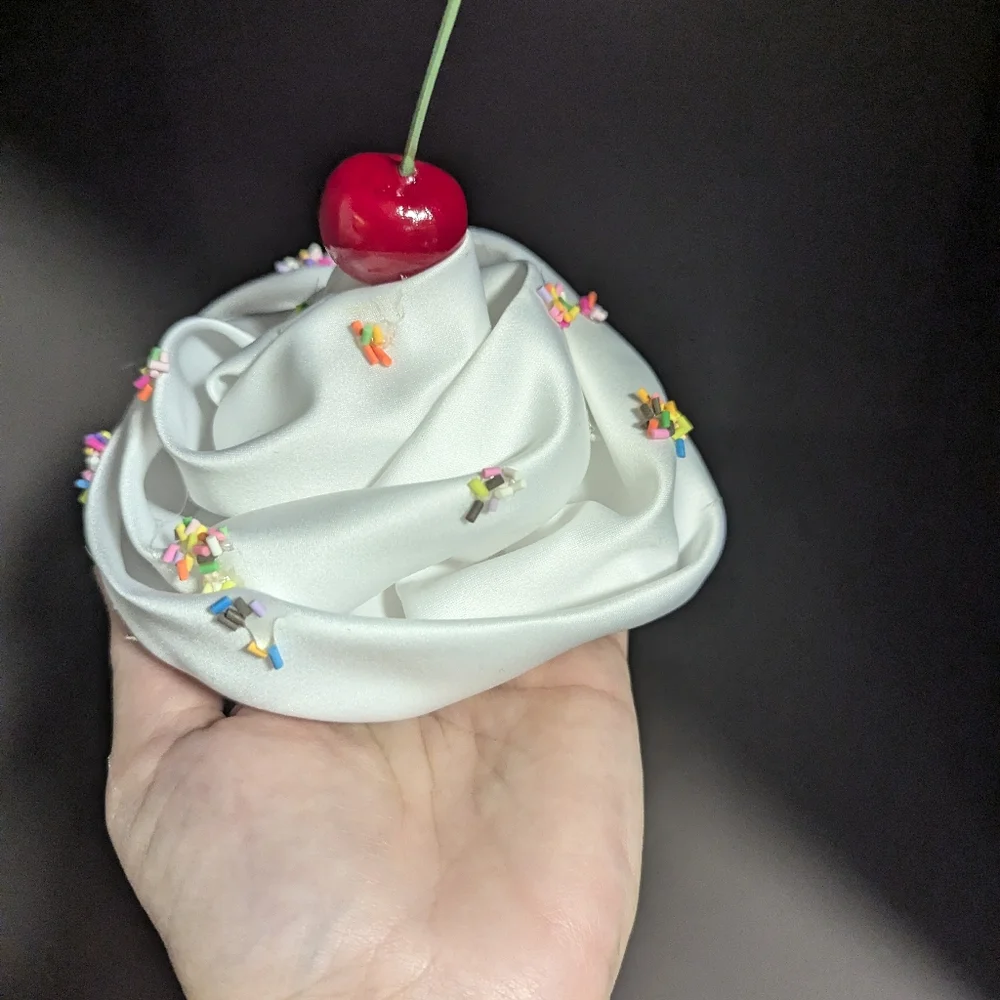 New whip cream sprinkles Cherry 🍒 headpiece clip costume Halloween adult child